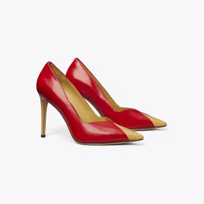 Tory Burch Triangle Pump In Red