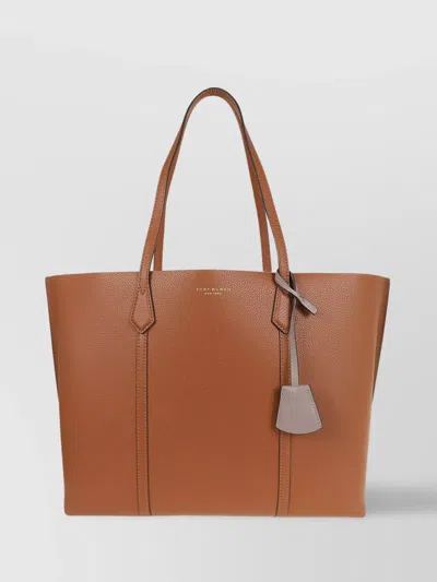 Tory Burch Triple-compartment Tote Featuring Contrast Tag In Brown