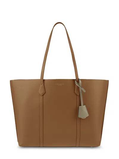 Tory Burch Triple-compartment Tote With Textured Exterior And Design In Brown