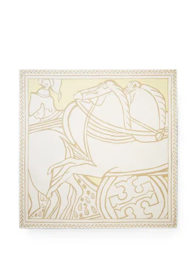Tory Burch Trocadero Horses Silk Square Scarf In Neutral