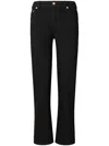 Tory Burch Low-waisted Kick Flare Jeans In Black Rinse