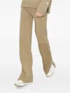 Tory Burch Wool Knitted Trousers In Brown
