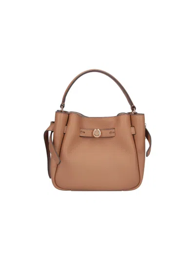 Tory Burch Tumbled Cow Leather Designer Shoulder Bag In Sand