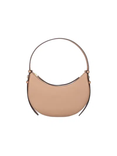 Tory Burch Tumbled Cow Leather Mini Handbag In Beige