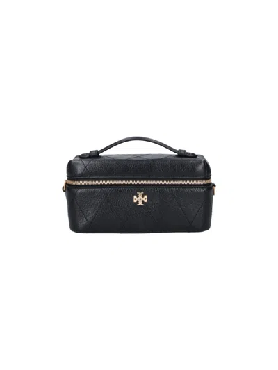 Tory Burch Tumbled Leather Mini Bag In Black
