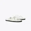 Tory Burch T Lock Sport Slide Sandal In White