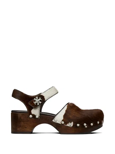Tory Burch Turnlock Clog Pumps In Brown