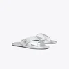 Tory Burch Turnlock Cross-band Slide In Silver