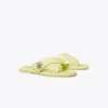 Tory Burch Turnlock Leather Flat Sandals In Yellow
