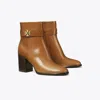Tory Burch Turnlock Heeled Ankle Boot In Brown
