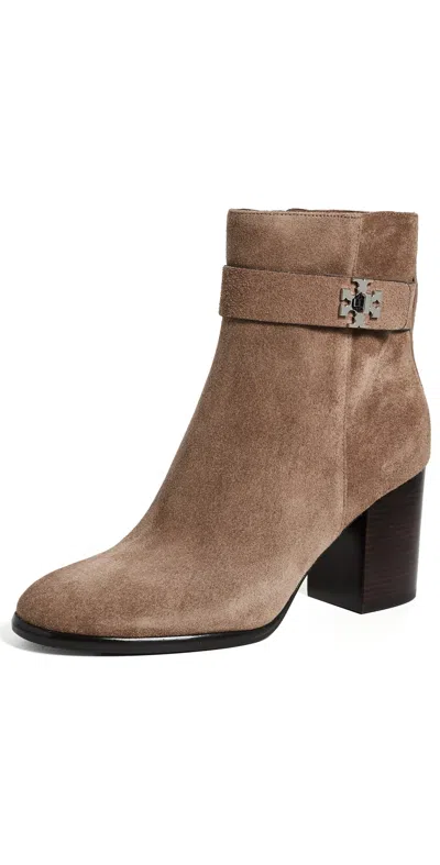 Tory Burch Turnlock Heeled Ankle Boot 70mm River Rock In Brown