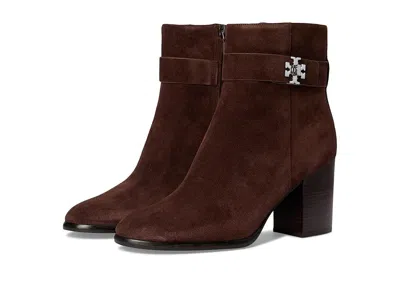 Tory Burch Turnlock Heeled Ankle Boot 80mm In Brown