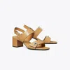 Tory Burch Turnlock Heeled Sandal In Brown
