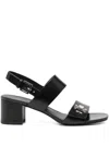 Tory Burch Turnlock Heeled Sandals In Black