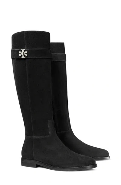 Tory Burch Turnlock Knee High Riding Boot In Animal Print