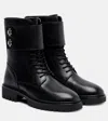 Tory Burch Turnlock Leather Combat Boots In Black
