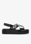 Tory Burch Crisscross Leather Slingback Platform Sandals