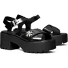 Tory Burch Turnlock Lug Sole Platform Sandal In Black