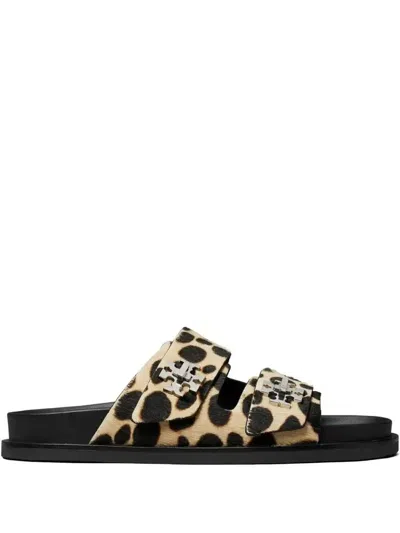 TORY BURCH TURNLOCK SANDALS - WOMEN'S - CALF HAIR/NAPPA LEATHER/METAL/RUBBER