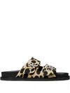 Tory Burch Sporty Slide Sandal With Twist Details Scarpe Basse Animalier In Animal Print