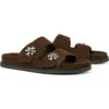 Tory Burch Turnlock Sport Slide Sandal In Brown