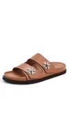 Tory Burch Turnlock Sport Slides Camello In Brown