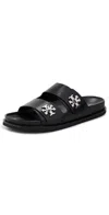 Tory Burch Turnlock Sport Slides Perfect Black In Black