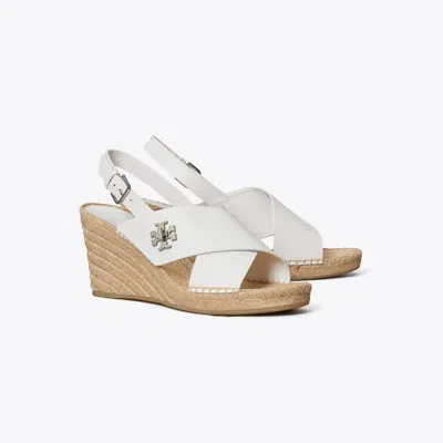 Tory Burch Turnlock Wedge Espadrille In White