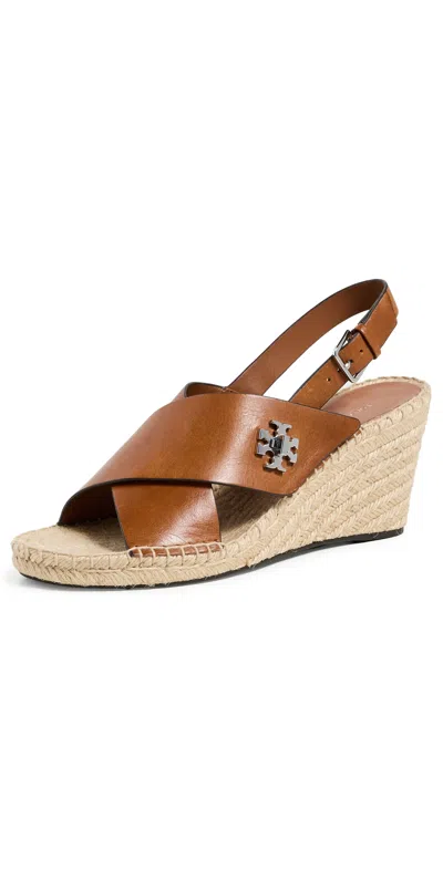 Tory Burch Turnlock Wedge Espadrilles Classic Cuoio In Brown