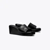 Tory Burch Turnlock Wedge Sandal In Black