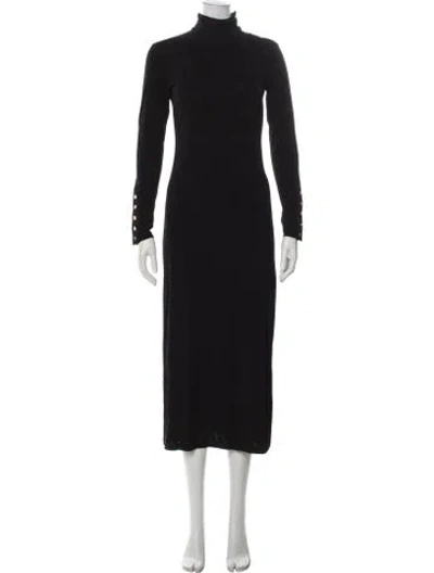 Pre-owned Tory Burch Turtleneck Long Dress In Black
