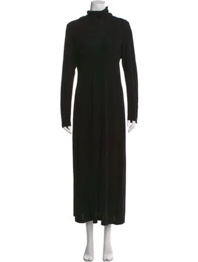 Pre-owned Tory Burch Turtleneck Long Dress In Black