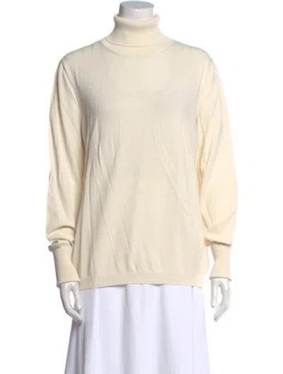 Pre-owned Tory Burch Turtleneck Long Sleeve Sweatshirt In Neutral