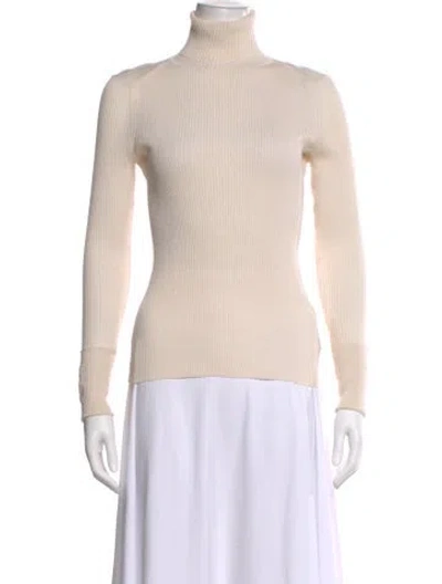 Pre-owned Tory Burch Turtleneck Long Sleeve Top In Neutral