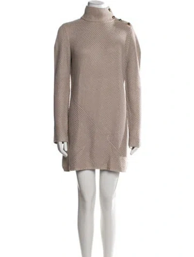 Pre-owned Tory Burch Turtleneck Mini Dress In Multi