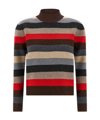 TORY BURCH TORY BURCH TURTLENECK STRIPED KNIT JUMPER