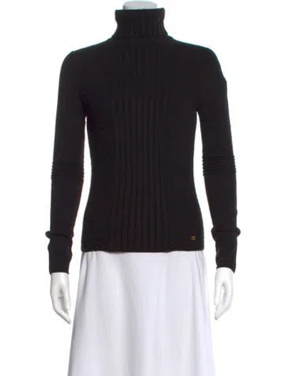 Pre-owned Tory Burch Turtleneck Sweater In Black