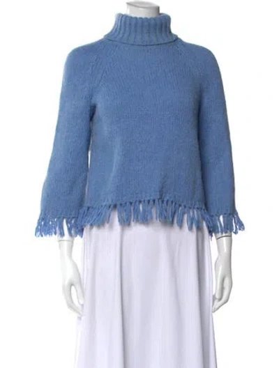 Pre-owned Tory Burch Turtleneck Sweater In Blue