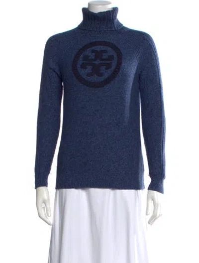 Pre-owned Tory Burch Turtleneck Sweater In Blue
