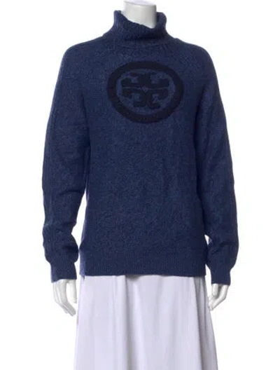 Pre-owned Tory Burch Turtleneck Sweater In Blue