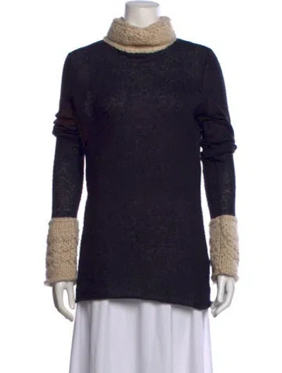 Pre-owned Tory Burch Turtleneck Sweater In Blue