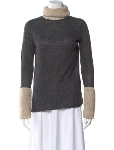 Pre-owned Tory Burch Turtleneck Sweater In Gray