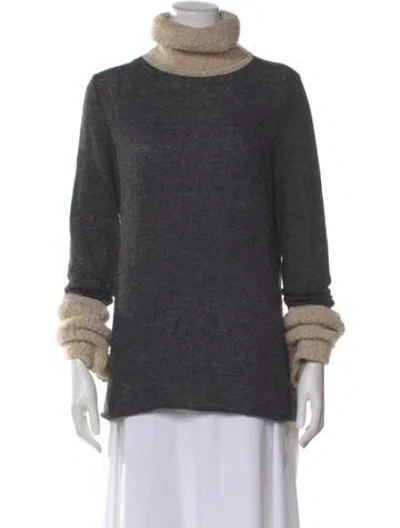 Pre-owned Tory Burch Turtleneck Sweater In Gray