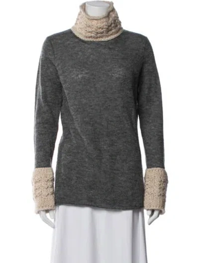 Pre-owned Tory Burch Turtleneck Sweater In Gray