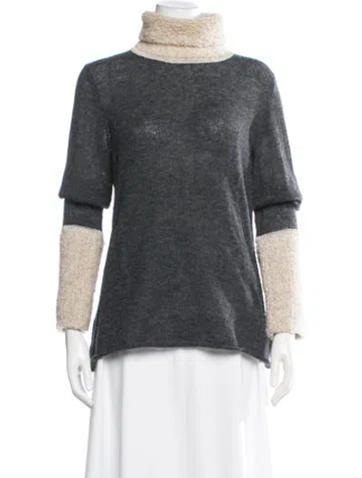 Pre-owned Tory Burch Turtleneck Sweater In Grey/metallic