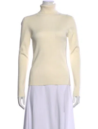 Pre-owned Tory Burch Turtleneck Sweater In White