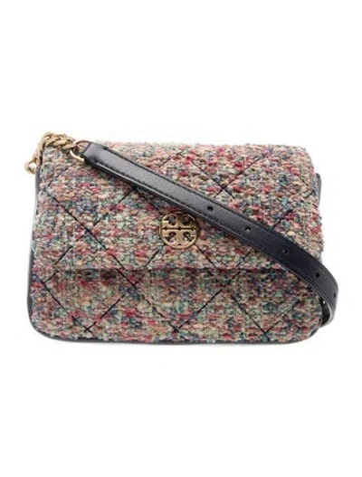 Pre-owned Tory Burch Tweed Belt Bag In Blue
