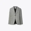 Tory Burch Tweed Blazer In Gray