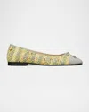 Tory Burch Ballerinas Mit Kontrastkappe In Yellow Multi  Loutre Gray