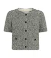 Tory Burch Tweed Cropped Jacket In Gray
